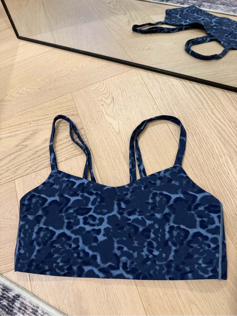 Navy Leopard Print Sports Bra all in motion